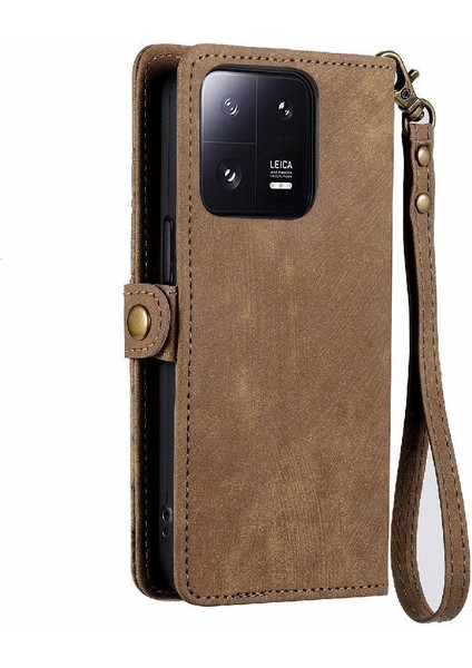 Xiaomi 13 Pro Flip Kapak Için Flip Case Basit Iş Cüzdan Deri Kılıf (Yurt Dışından)