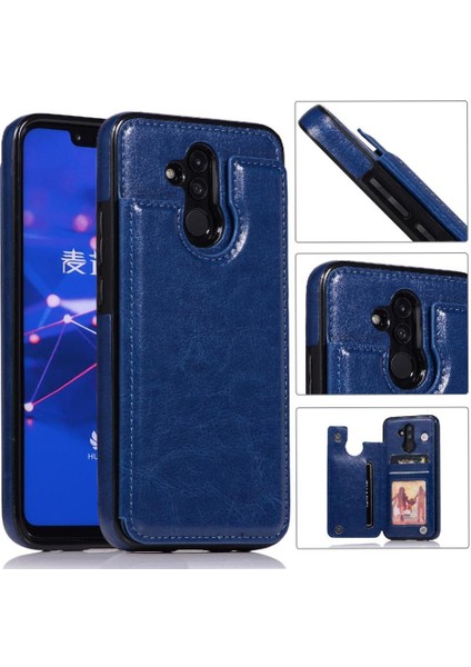Cüzdan Kılıf Huawei Mate 20 Lite Için Kickstand Pu Deri Kart Yuvaları Çift (Yurt Dışından)