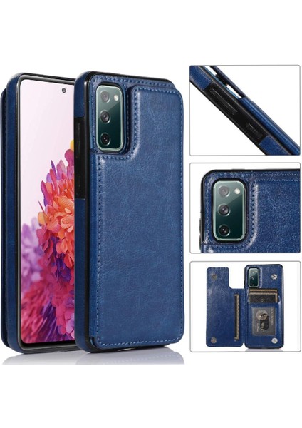 Kart Tutucu Çift Manyetik Pu ile Samsung Galaxy S20 Fe Için Cüzdan Kılıf (Yurt Dışından)