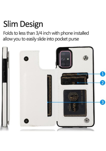 Kart Tutucu Kickstand Çift ile Samsung Galaxy A71 4g Için Cüzdan Kılıf (Yurt Dışından)
