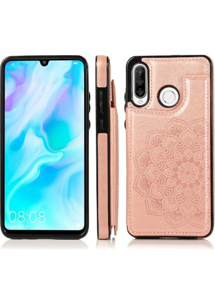 Huawei P30 Lite Flip Darbeye Dayanıklı Desen Için Kart Tutucu Kılıf ile Cüzdan (Yurt Dışından)