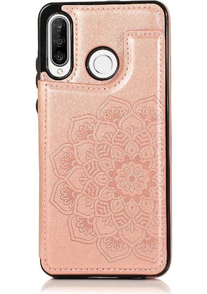Huawei P30 Lite Flip Darbeye Dayanıklı Desen Için Kart Tutucu Kılıf ile Cüzdan (Yurt Dışından)