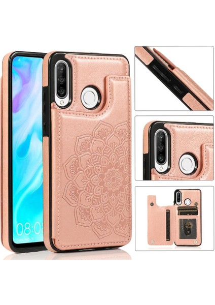 Huawei P30 Lite Flip Darbeye Dayanıklı Desen Için Kart Tutucu Kılıf ile Cüzdan (Yurt Dışından)