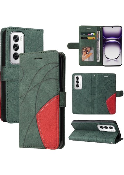 Kart Yuvası Standı Rengi ile Oppo Oppo 12 5g Deri Cüzdan Için Flip Case (Yurt Dışından)