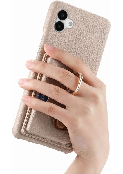 Samsung Galaxy A04 Halka Standı Kart Yuvaları Premium Dokulu Deri (Yurt Dışından) fiyatları