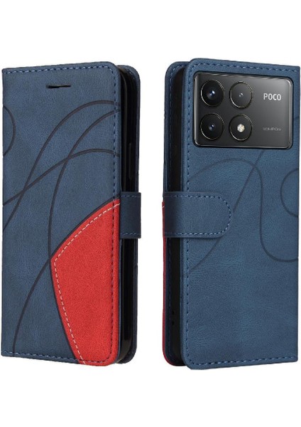 Xiaomi Poco F6 Pro Dikiş Renk Flip Folio Kitap Kickstand Için Flip Case (Yurt Dışından)