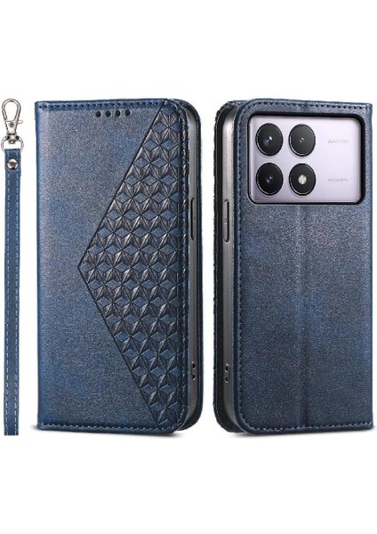 Xiaomi Poco F6 Pro 5g Için Flip Case Standı Cüzdan El Kayışı Eşkenar Dörtgen Şekli (Yurt Dışından)