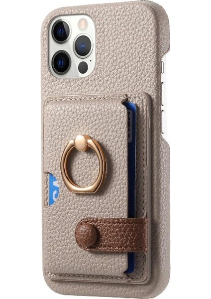 IPhone 12 Için Kılıf Pro Max Halka Standı Premium Dokulu Deri Kart Yuvaları (Yurt Dışından) fırsatları