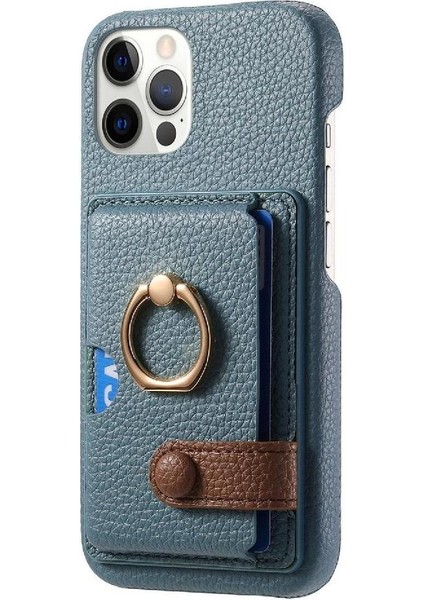 IPhone 12 Için Kılıf Pro Max Halka Standı Premium Dokulu Deri Kart Yuvaları (Yurt Dışından) fiyatları