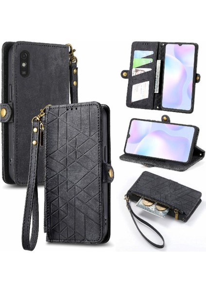 Xiaomi Redmi 9A Cüzdan Darbeye Basit Iş Flip Case Için Flip Case (Yurt Dışından)