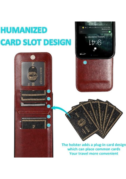 Kredi ile IPhone 13 Pro Premium Deri Çanta Cüzdan ile Uyumlu (Yurt Dışından)