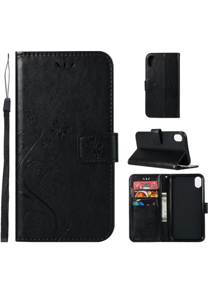 IPhone Xs Max Manyetik Kapatma Kickstand Pu Deri Bilek Için Filp Durumda (Yurt Dışından)
