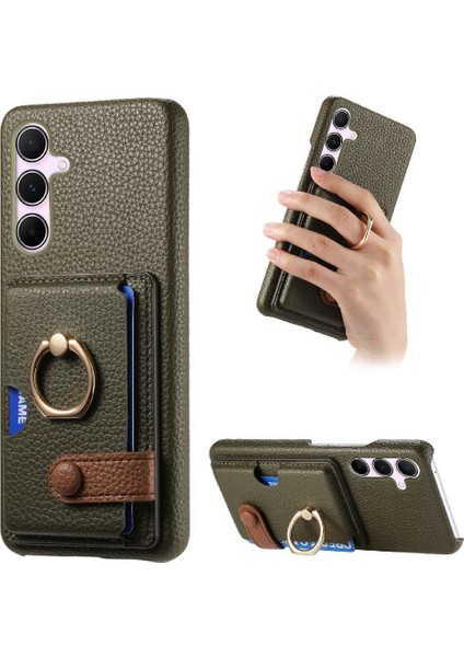 Samsung Galaxy Case 5g Halka Standı Premium Dokulu Deri Kart (Yurt Dışından)