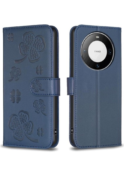 Huawei Mate 60 Pro Için Flip Case Artı Çok Renkli Yonca Çiçek Cüzdan Pu (Yurt Dışından) modelleri