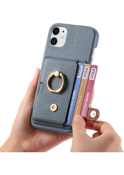 IPhone 12 Mini Kart Yuvaları Premium Dokulu Deri Halka Standı (Yurt Dışından) fırsatları