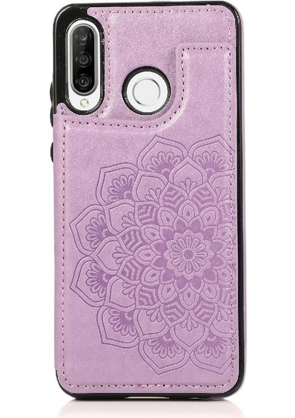 Huawei P30 Lite Flip Darbeye Dayanıklı Desen Için Kart Tutucu Kılıf ile Cüzdan (Yurt Dışından)