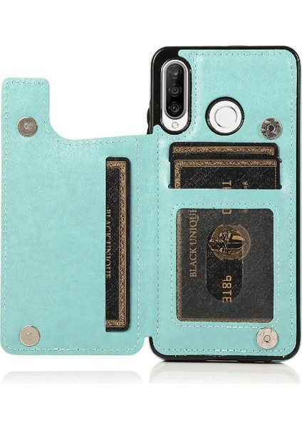 Huawei P30 Lite Flip Darbeye Dayanıklı Desen Için Kart Tutucu Kılıf ile Cüzdan (Yurt Dışından)