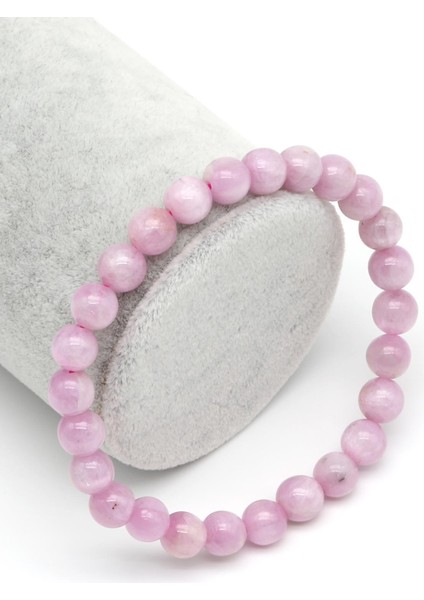 Kunzit Doğal Taş Bileklik 7 mm Küre Kesim