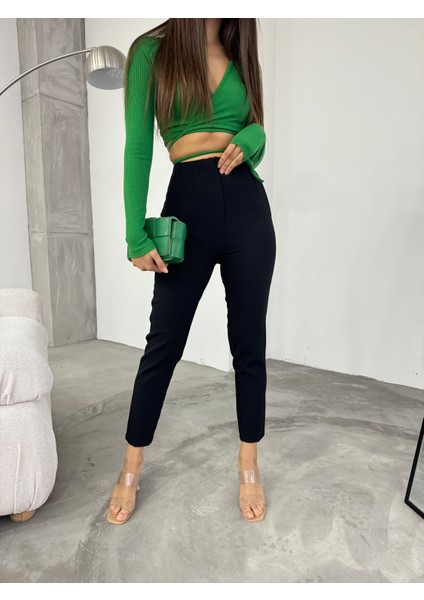 Kadın Yüksek Bel Pensli Dar Paça Kumaş Pantolon fiyatları