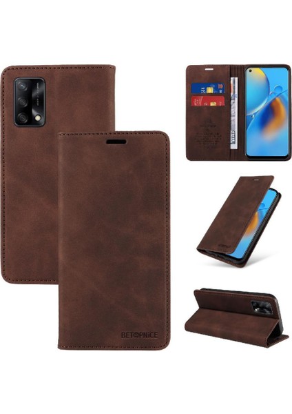 Oppo Için Kılıf A74 4G/A95 4g Koruyucu Manyetik Folio Cüzdan Pu Deri (Yurt Dışından)