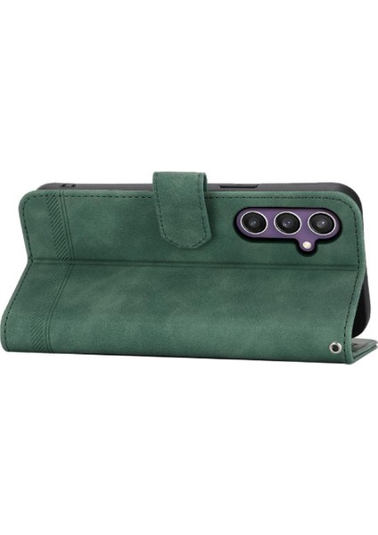 Samsung Galaxy S24 Manyetik Kapatma Kart Yuvaları Bileklik Için Flip Case (Yurt Dışından)