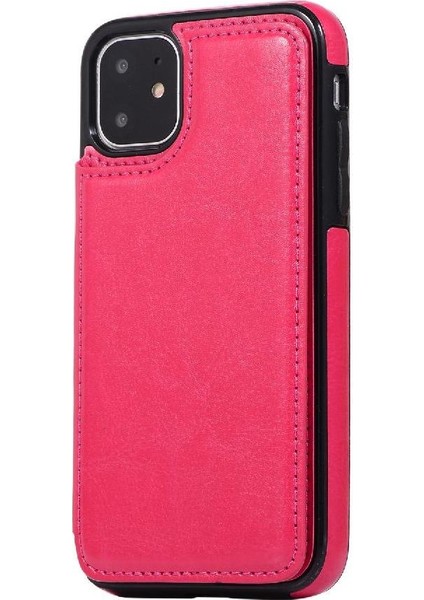 Kart Tutucu Çift ile IPhone 11 Pu Deri Kickstand Için Cüzdan Kılıf (Yurt Dışından)