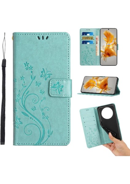 Huawei Mate 50 Için Filp Durumda Bilek Kayışı Kart Tutucu Manyetik Kapatma Pu (Yurt Dışından)