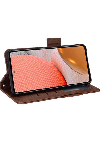 Samsung Galaxy A72 Manyetik Yan Toka Cüzdan Pu Deri Kart (Yurt Dışından)