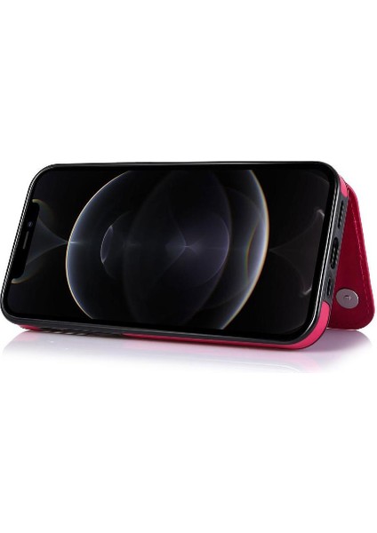 IPhone 12 Için Cüzdan Durumda Pro Max Çift Manyetik Toka Kart Yuvaları Pu (Yurt Dışından) modelleri