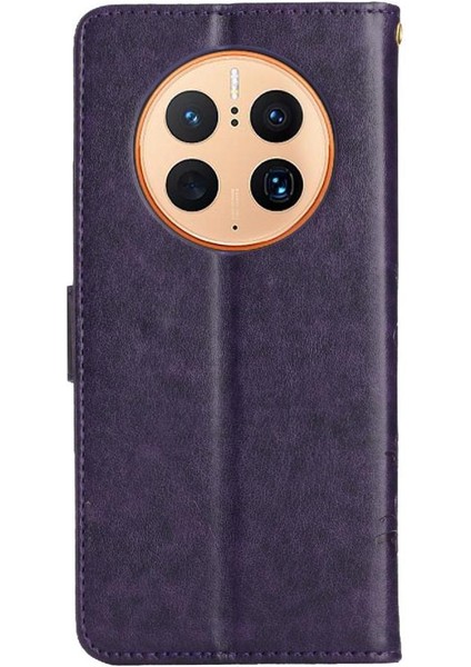 Huawei Mate 50 Pro Için Filp Durumda Manyetik Kapatma Kart Tutucu Bilek Kayışı (Yurt Dışından)