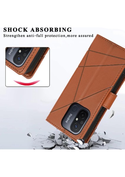 Xiaomi Redmi 12C Darbeye Şok Emici Üç Kart Yuvaları Için Flip Case (Yurt Dışından)