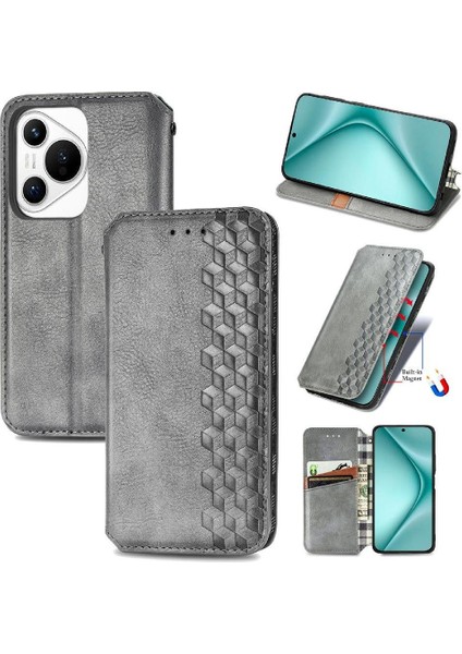 Huawei Pura 70 Cüzdan Fonksiyonu Için Flip Case Kapak Zarif Deri (Yurt Dışından)