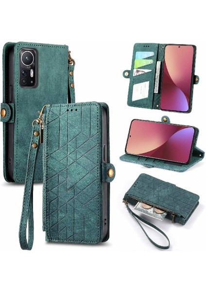 Xiaomi 12 Pro Flip Kapak Için Flip Case Basit Iş Deri Kılıf Cüzdan (Yurt Dışından)