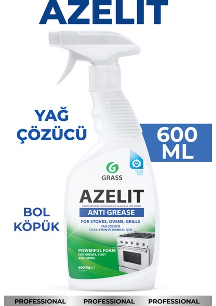 Azelit Ultra Anında Etki Mutfak Kir ve Yağ Çözücü Sprey 600 ml