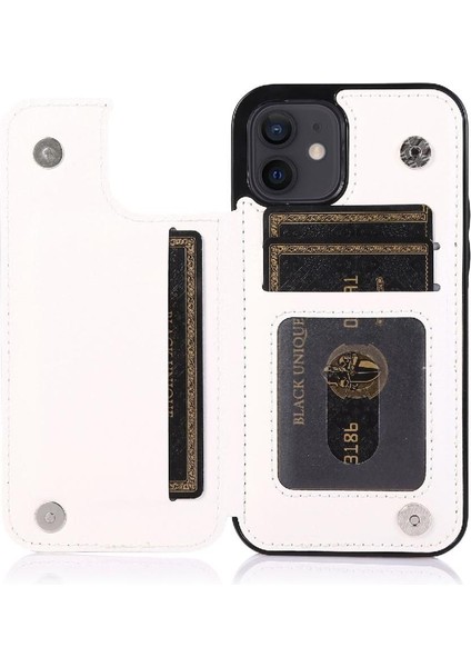 Kart Tutucu Çift Manyetik ile IPhone 12 Mini Kickstand Için Cüzdan Kılıf (Yurt Dışından) indirimleri
