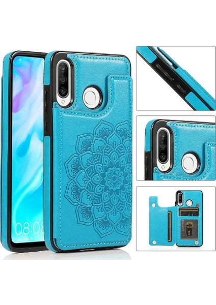 Huawei P30 Lite Flip Darbeye Dayanıklı Desen Için Kart Tutucu Kılıf ile Cüzdan (Yurt Dışından)