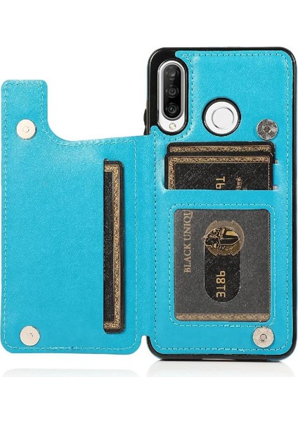 Huawei P30 Lite Flip Darbeye Dayanıklı Desen Için Kart Tutucu Kılıf ile Cüzdan (Yurt Dışından)