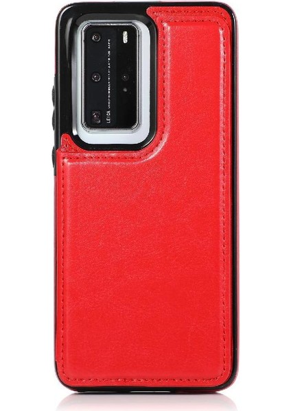Huawei P40 Kart Yuvaları Için Cüzdan Durumda Çift Manyetik Toka Kickstand Pu (Yurt Dışından) fırsatları