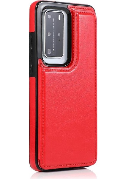 Huawei P40 Kart Yuvaları Için Cüzdan Durumda Çift Manyetik Toka Kickstand Pu (Yurt Dışından) indirimleri