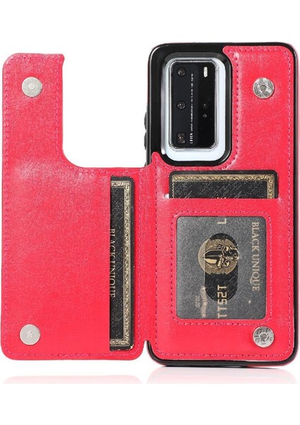 Huawei P40 Kart Yuvaları Için Cüzdan Durumda Çift Manyetik Toka Kickstand Pu (Yurt Dışından) fiyatları
