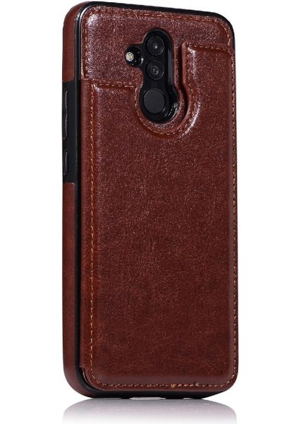 Cüzdan Kılıf Huawei Mate 20 Lite Için Kickstand Pu Deri Kart Yuvaları Çift (Yurt Dışından)