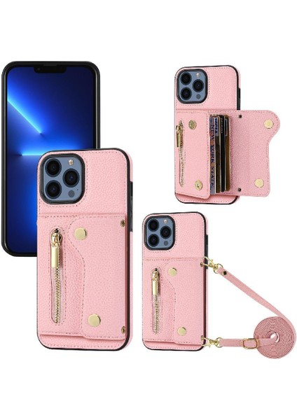 IPhone 13 Için Kılıf Pro Uzun Kayış Büyük Kapasiteli Mini Sırt Çantası Kart Yuvaları (Yurt Dışından)