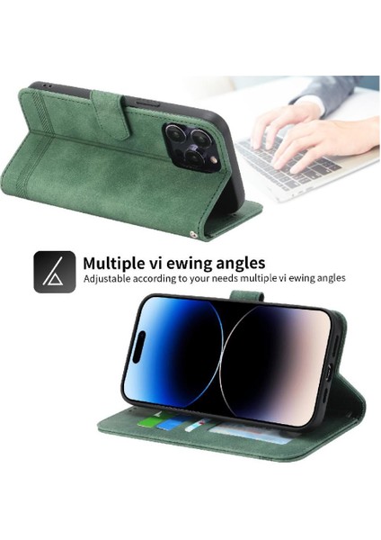 IPhone 14 Için Flip Case Pro Max Manyetik Kapatma Kart Yuvaları Bileklik (Yurt Dışından)