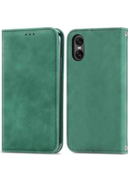 Sony Xperia 10 Vı Için Flip Case Cüzdan Basit Iş Deri Kılıf Flip (Yurt Dışından)