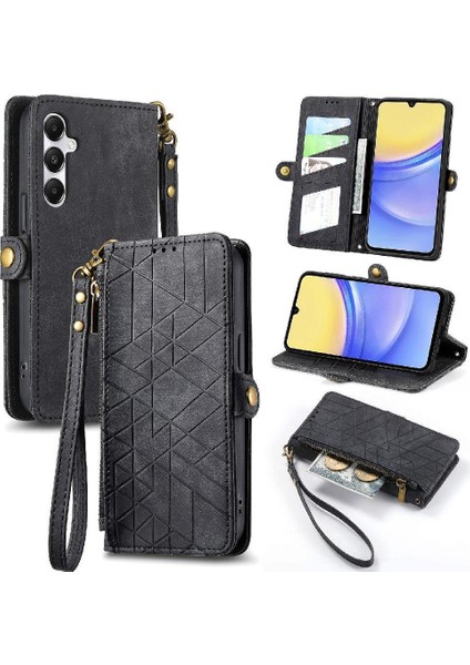 Samsung Galaxy A15 Için Flip Case 4g/5g Flip Kapak Basit Iş Cüzdan (Yurt Dışından)