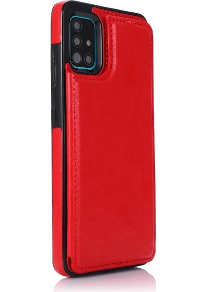 Samsung Galaxy A51 4g Kart Yuvaları Için Cüzdan Durumda Pu Deri Çift Toka (Yurt Dışından)