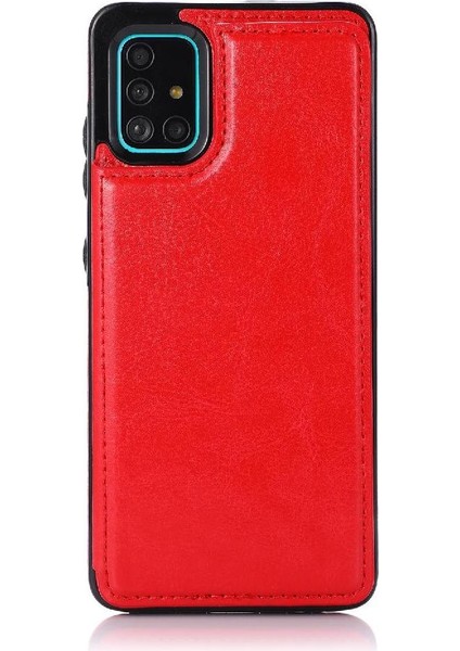 Samsung Galaxy A51 4g Kart Yuvaları Için Cüzdan Durumda Pu Deri Çift Toka (Yurt Dışından)