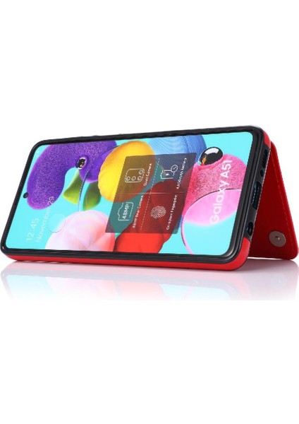 Samsung Galaxy A51 4g Kart Yuvaları Için Cüzdan Durumda Pu Deri Çift Toka (Yurt Dışından)