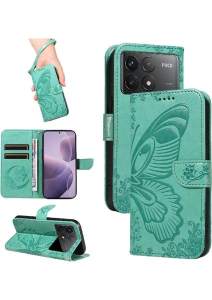 Kredi Kartı Yuvası ile Xiaomi Poco F6 Pro Için Flip Case El (Yurt Dışından)