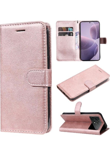 Xiaomi Poco F6 Pro Için Flip Case Kart Yuvası ile Deri Katı (Yurt Dışından)